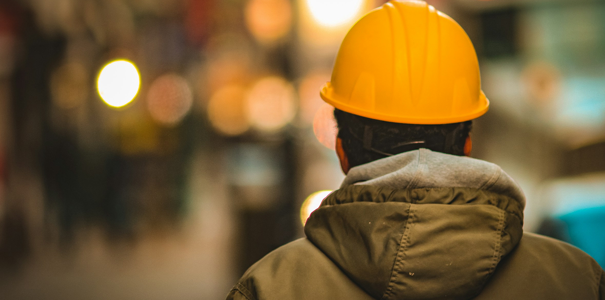 Industrial worker in a hard hat